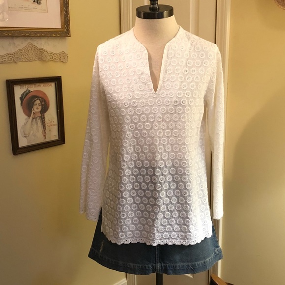 Lands' End Tops - Lands End Eyelet Tunic